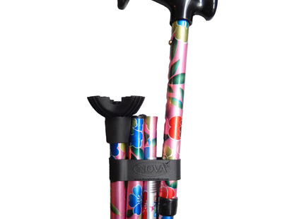 Card Health Cares - Folding Travel Cane | Pink Garden