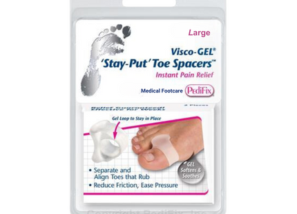 Pedifix Visco-Gel Stay-Put Toe Spacers | Large