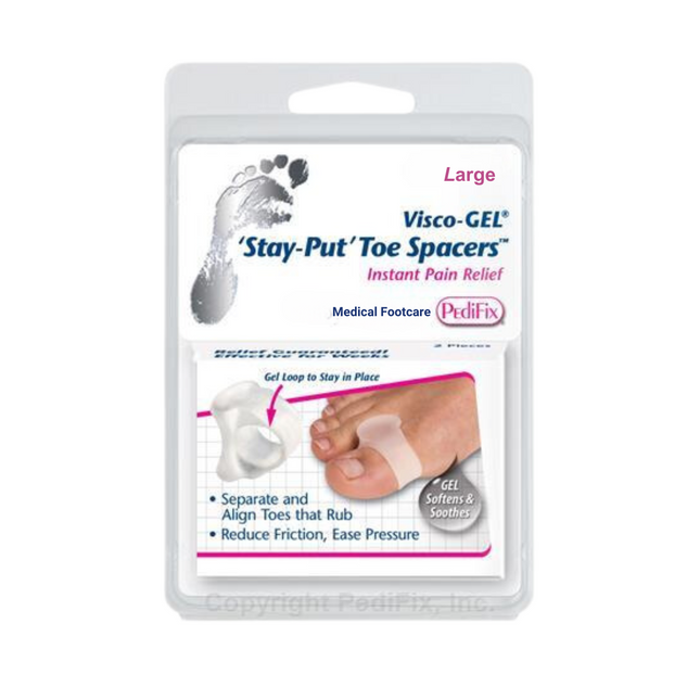 Pedifix Visco-Gel Stay-Put Toe Spacers | Large