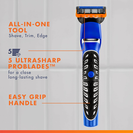 Gillette - 3-in-1 Styler | 1 Cartridge + 1 Trimmer + 3 Combs + 1 Battery