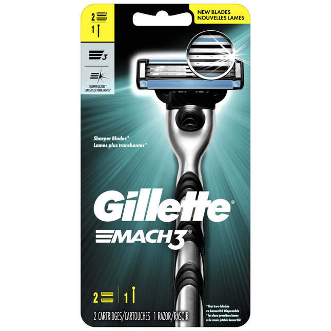 Gillette - Rasoir Mach 3 | 3 Cartouches + 1 Rasoir