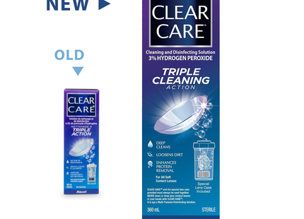 Clear Care - Cleaning & Disinfecting Solution with Triple Cleaning Action for Contact Lenses | 360 mL