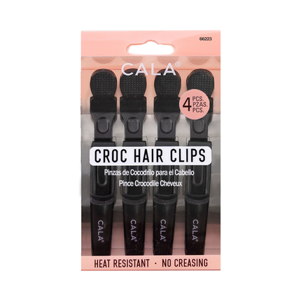 Cala - Pinces à cheveux en crocodile, résistantes à la chaleur - Sans plis | Lot de 4