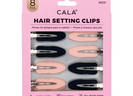 Cala - Hair Setting Clips Black & Pink