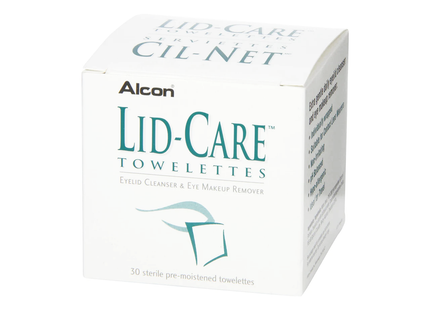 Alcon Lid-Care Lingettes – Nettoyant pour paupières et démaquillant pour les yeux | 30 lingettes