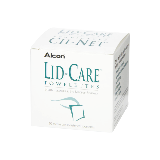 Alcon Lid-Care Lingettes – Nettoyant pour paupières et démaquillant pour les yeux | 30 lingettes