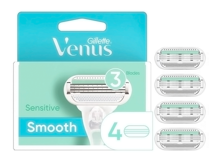 Gillette - Venus Sensitive Smooth Replacement Razor Blades with Skin Elixir | 4 Cartridges