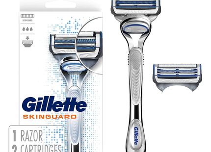 Gillette - SkinGuard Men's Razor, Handle + 2 Blade Refills