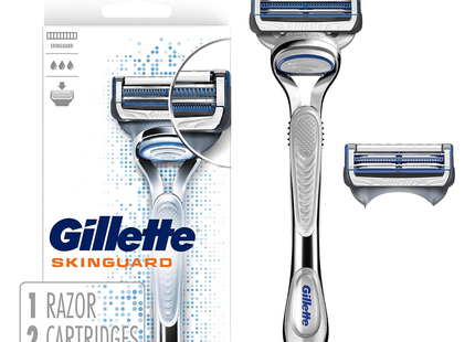 Gillette - Rasoir Homme SkinGuard, Manche + 2 Recharges de Lames