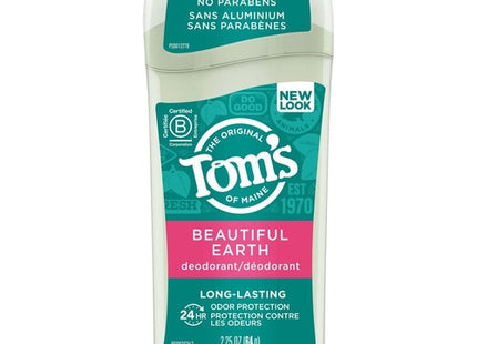 Tom's of Maine - Long Lasting 24 Hour Deodorant - Beautiful Earth Scent | 64 g