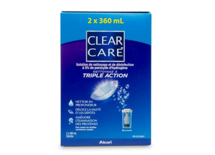 Clear Care - Cleaning & Disinfecting Solution with Triple Cleaning Action for Contact Lenses | 2 x 360 ml
