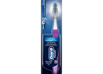 Oral-B - Brosse à dents à piles Pulsar Expert Clean | Moyenne