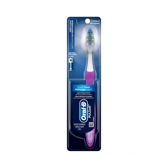 Oral-B - Brosse à dents à piles Pulsar Expert Clean | Moyenne
