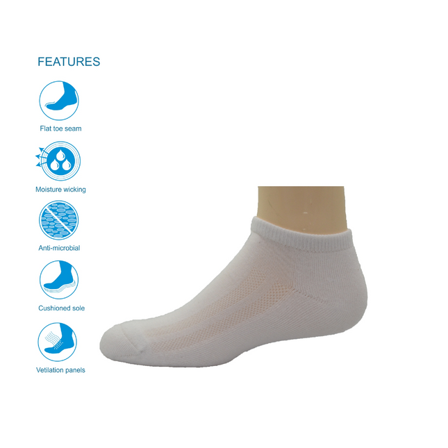 Simcan - 1 PR Shortees Diabetic White Socks | Large