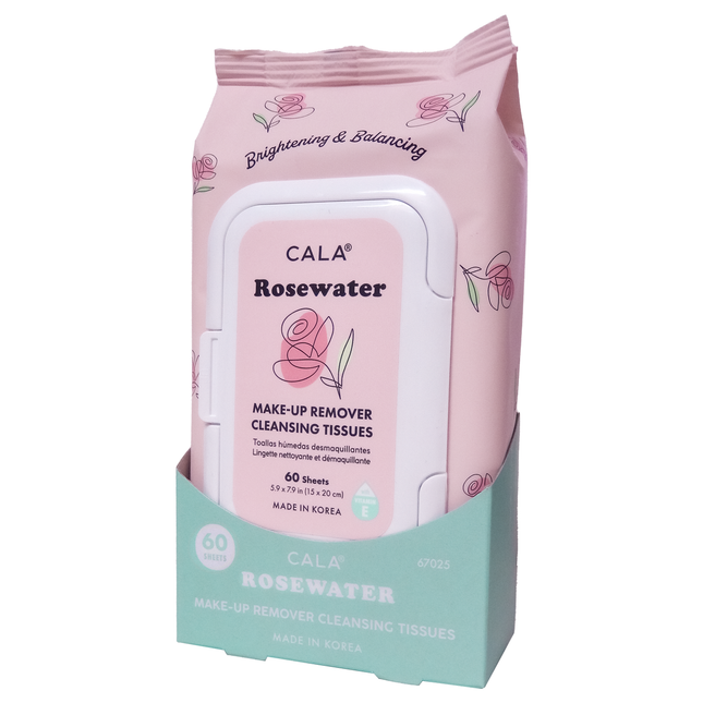 Cala - Rose Water Make-Up Remover Cleansing Tissues | 60 Sheets