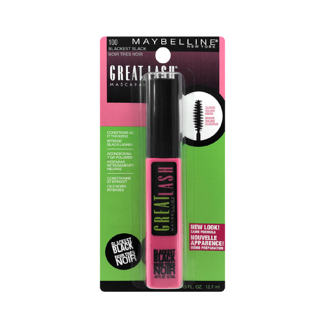 Mascara classique Great Lash de Maybelline - Noir le plus noir | 10 ml 