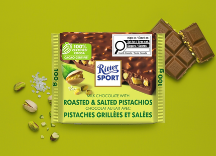Ritter Sport - Milk Chocolate with Roasted & Salted Pistachios | 100 g