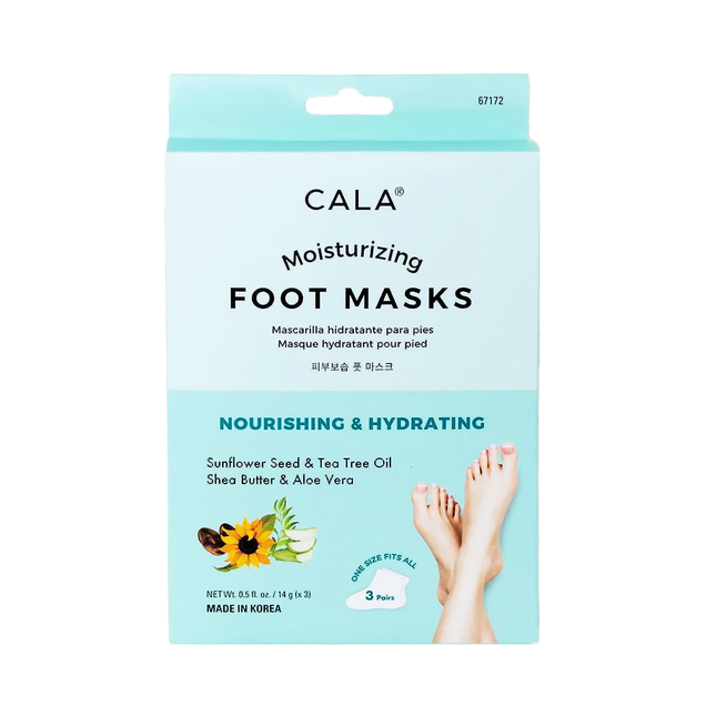 Masques hydratants pour les pieds - Nourrissants et hydratants - Huile de graines de tournesol et d'arbre à thé - Beurre de karité et extrait d'aloe vera | 3 paires