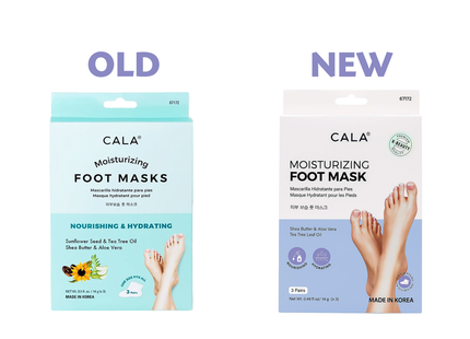 Cala - Moisturizing Foot Masks with Shea Butter, Aloe Vera & Tea Tree Oil | 3 Pairs