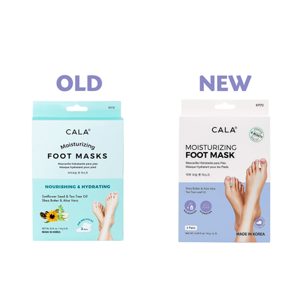 Cala - Moisturizing Foot Masks with Shea Butter, Aloe Vera & Tea Tree Oil | 3 Pairs