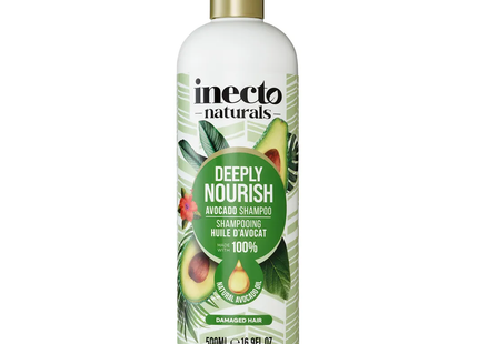 Inecto Naturals - Shampooing à l'avocat profondément nourrissant - Pour cheveux abîmés | 500 ml