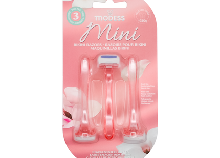 Modess - Mini Bikini Razors with Stainless Steel Blades | 3 Pack