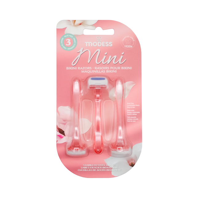 Modess - Mini Bikini Razors with Stainless Steel Blades | 3 Pack