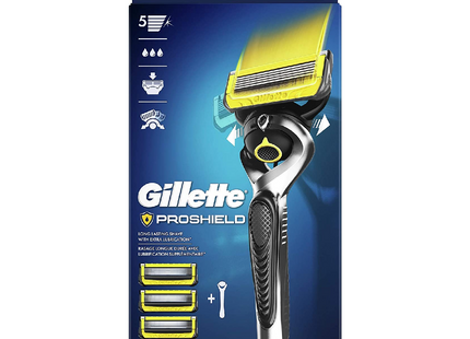 Gillette - Proshield 5 Blade Razor | 1 Razor & 3 Cartridges