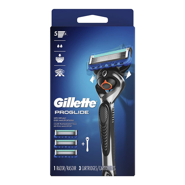 Gillette - Rasoir Proglide 5 lames | 1 rasoir et 3 cartouches