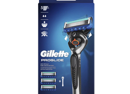 Gillette - Rasoir Proglide 5 lames | 1 rasoir et 3 cartouches