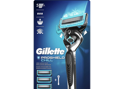 Gillette - Proshield Chill 5 Blade Razor | 1 Razor & 3 Cartridges