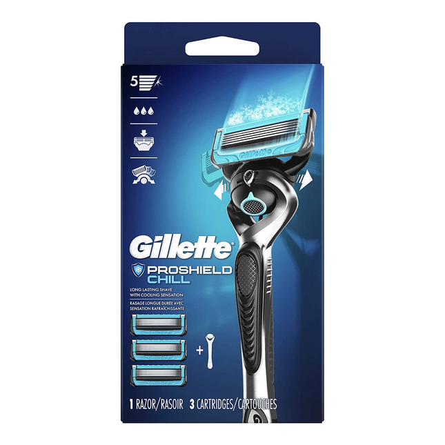 Gillette - Rasoir Proshield Chill 5 lames | 1 rasoir et 3 cartouches