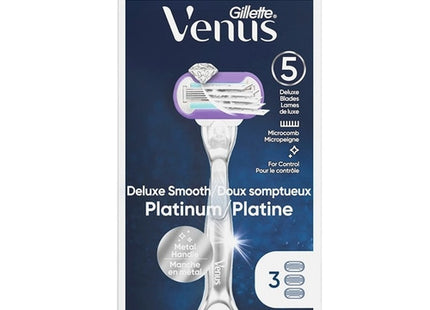 Gillette Venus - Deluxe Smooth Platinum Razor | 1 Razor 3 Cartridges