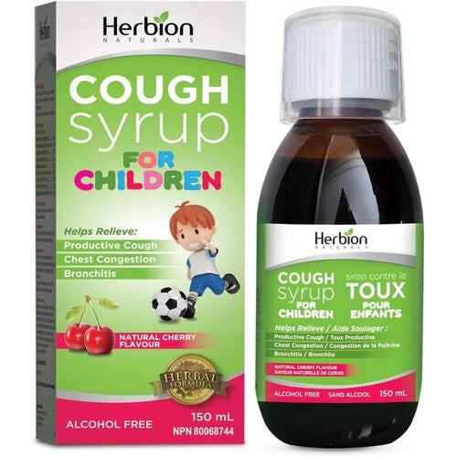 Herbion Naturals - Cough Syrup for Children - Alcohol Free - Cherry Flavour | 150 mL