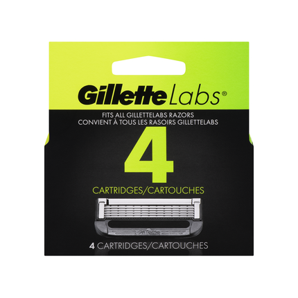 Gillette - Mens Razor Blade Refills with Exfoliating Bar | 4 Cartridges