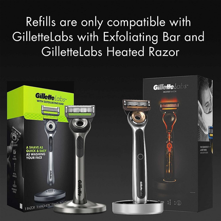 Gillette - Mens Razor Blade Refills with Exfoliating Bar | 4 Cartridges