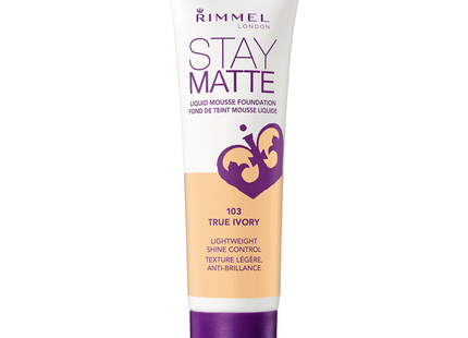 Rimmel - Stay Matte Liquid Mousse Foundation - 103 True Ivory | 30 mL