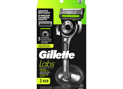 Gillette - Rasoir 5 lames avec barre exfoliante | 1 rasoir + 1 cartouche + 1 support