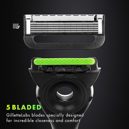 Gillette - Rasoir 5 lames avec barre exfoliante | 1 rasoir + 1 cartouche + 1 support