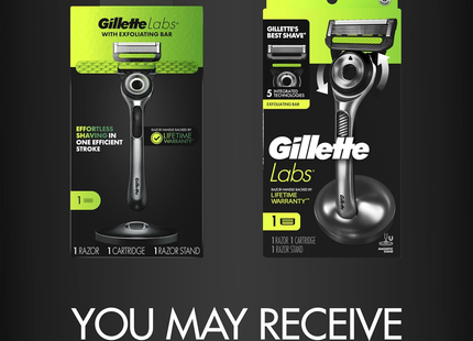 Gillette - Rasoir 5 lames avec barre exfoliante | 1 rasoir + 1 cartouche + 1 support