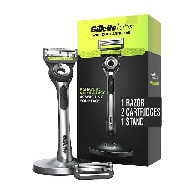 Gillette - Exfoliating Bar Razor | Razor + Cartridge + Stand
