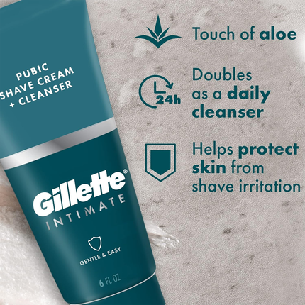 Gillette - Crème à raser pubienne 2 EN 1 + Nettoyant | 177 ml