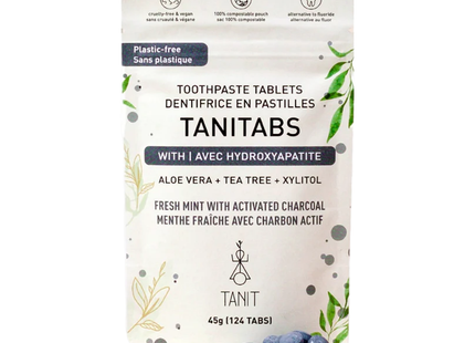 Tanit - Dentifrice en comprimés, Menthe fraîche + Charbon | 124 comprimés