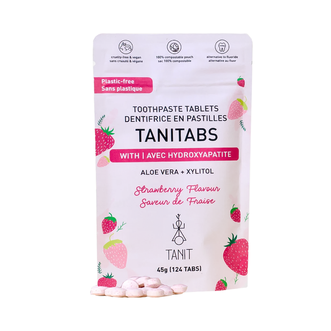 Tanit - Toothpaste Tablets, Strawberry | 124 Tab Pouch