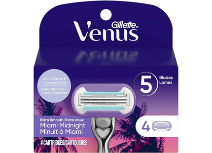 Gillette - Venus Extra Smooth Miami Midnight Replacement Blades | 4 Cartridges