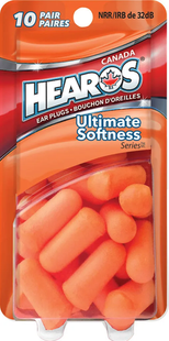 Hearos - Bouchons d'oreille - Série Ultimate Softness - NRR 32 dB - Orange | 10 paires