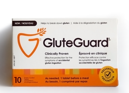 GluteGuard - Protection contre les symptômes d'ingestion accidentelle de gluten | 10 comprimés à enrobage entérique