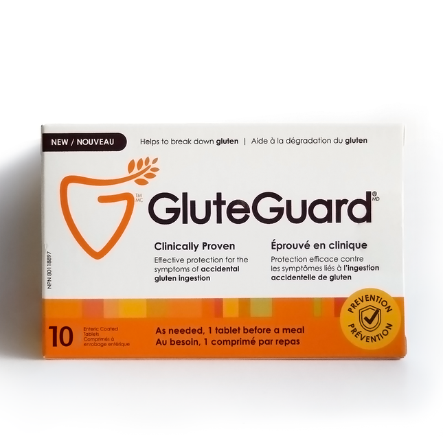 GluteGuard - Protection contre les symptômes d'ingestion accidentelle de gluten | 10 comprimés à enrobage entérique