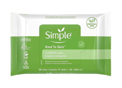 Simple - Kind To Skin Cleansing Wipes | 25 Wipes