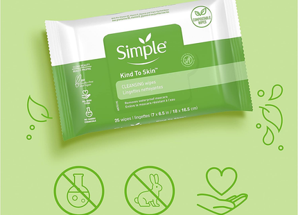 Simple - Kind To Skin Cleansing Wipes | 25 Wipes